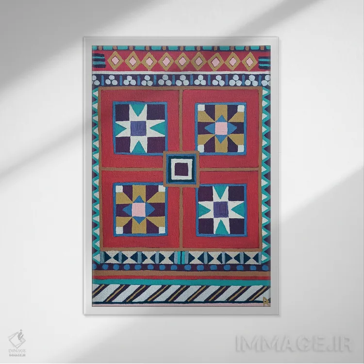 تابلو الهام قومی I اثر بریت بردال نیلسن - نمای قابدار سفید