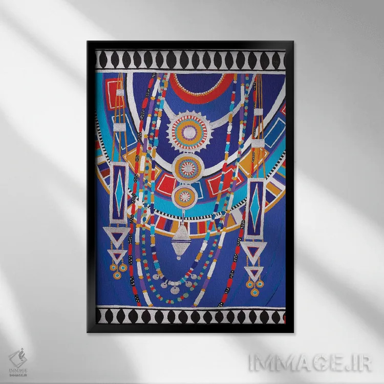 تابلو زن ماسایی II اثر بریت بردال نیلسن - نمای قابدار مشکی