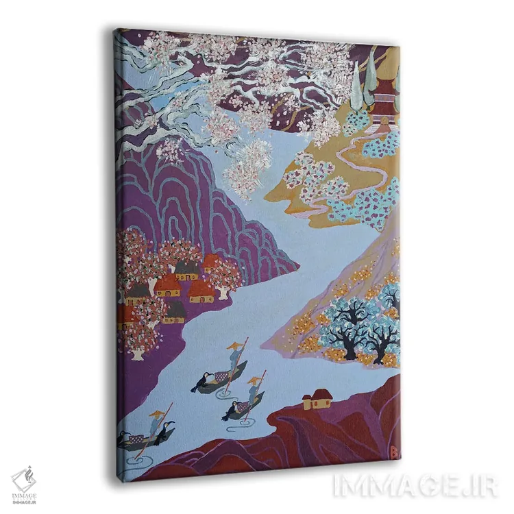 تابلو بهار کنار رودخانه پیچان اثر بریت بردال نیلسن - نمای پرسپکتیو محصول