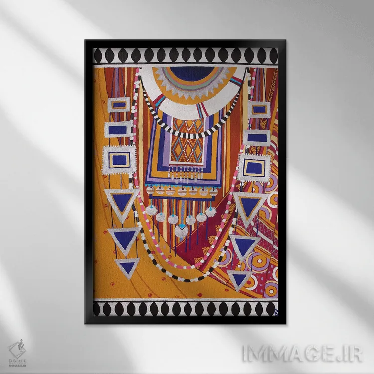 تابلو زن ماسایی III اثر بریت بردال نیلسن - نمای قابدار مشکی