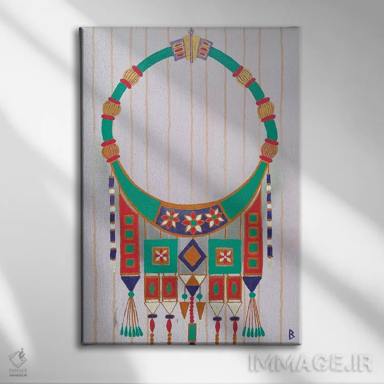 تابلو گردنبند مورد علاقه شاهدخت اثر بریت بردال نیلسن - نمای روبهرو روی دیوار