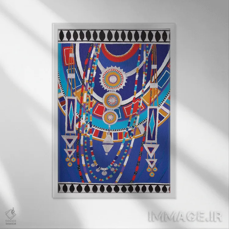 تابلو زن ماسایی II اثر بریت بردال نیلسن - نمای قابدار سفید