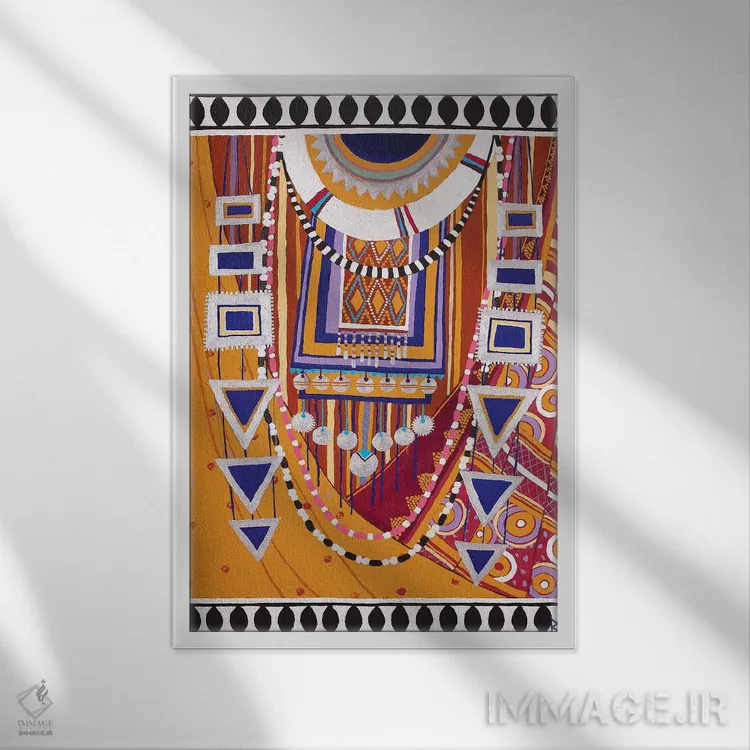 تابلو زن ماسایی III اثر بریت بردال نیلسن - نمای قابدار سفید