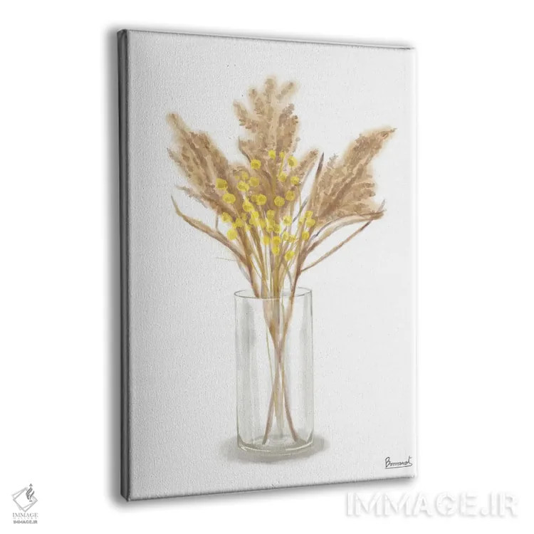 تابلو گل زرد خشکشده ۴ اثر باناروت - نمای پرسپکتیو محصول