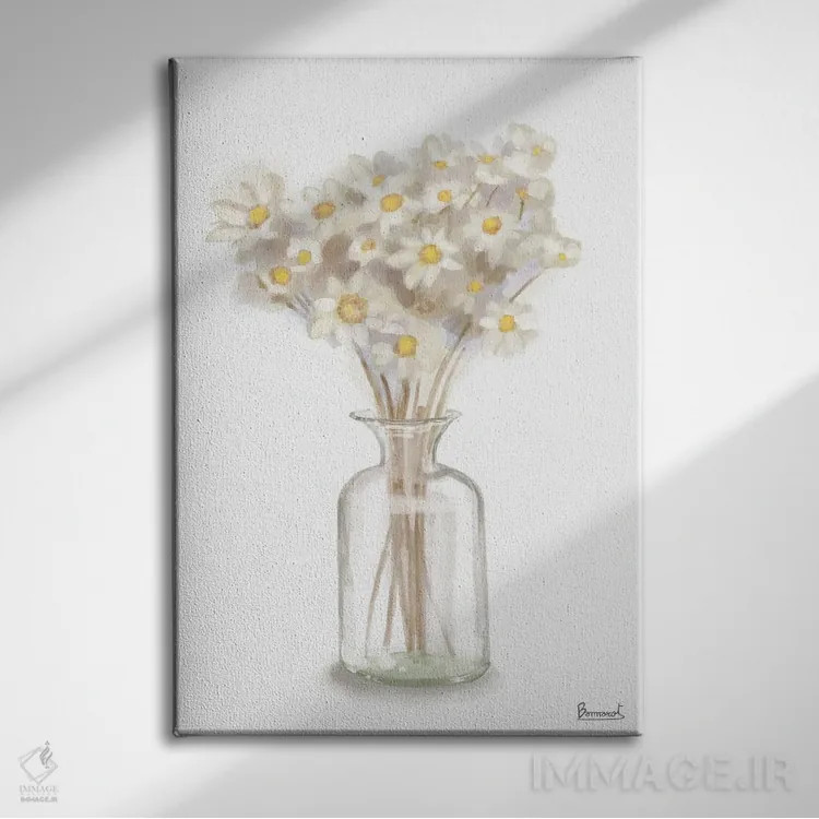 تابلو گل زرد خشکشده ۱ اثر باناروت - نمای روبهرو روی دیوار