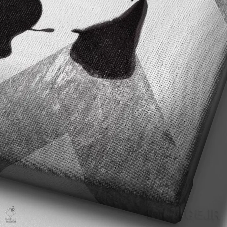 تابلو پاندا با اسلحه روی شورون نقرهای اثر هنرمند ناشناس - نمای نزدیک بافت بوم