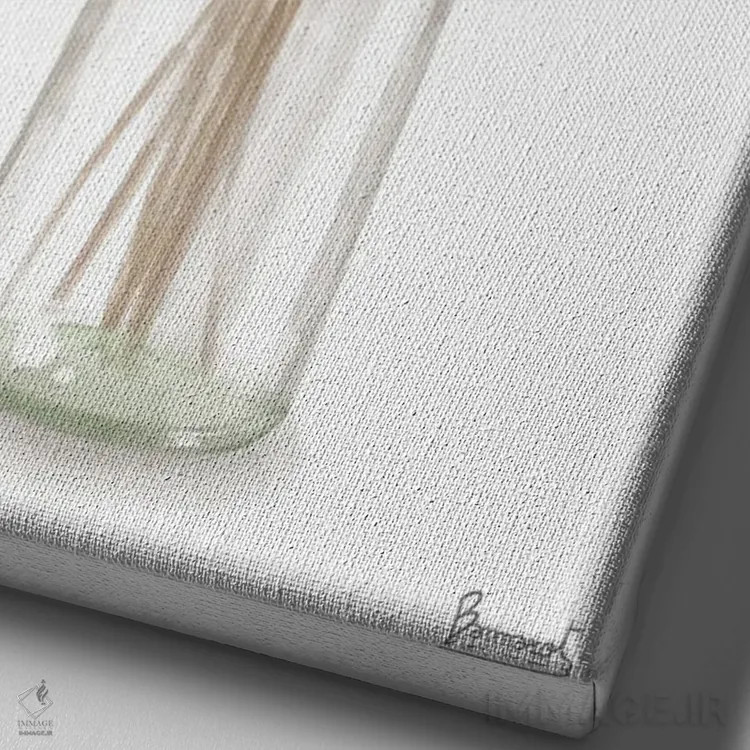 تابلو گل زرد خشکشده ۱ اثر باناروت - نمای نزدیک بافت بوم