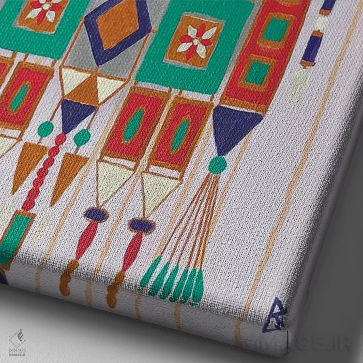 تابلو گردنبند مورد علاقه شاهدخت اثر بریت بردال نیلسن - نمای نزدیک بافت بوم