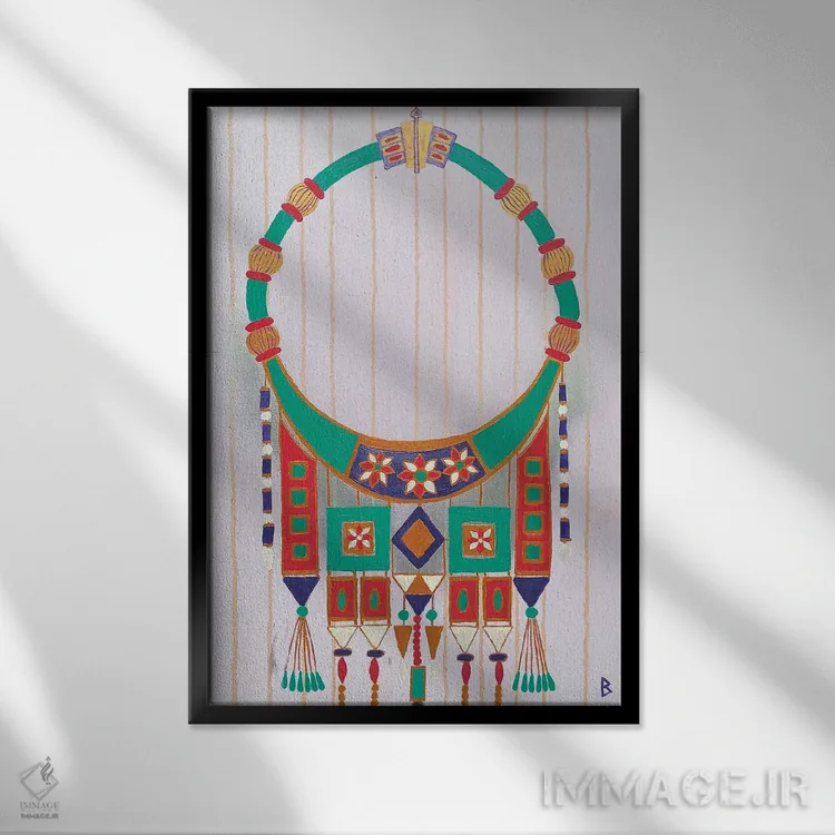 تابلو گردنبند مورد علاقه شاهدخت اثر بریت بردال نیلسن - نمای قابدار مشکی