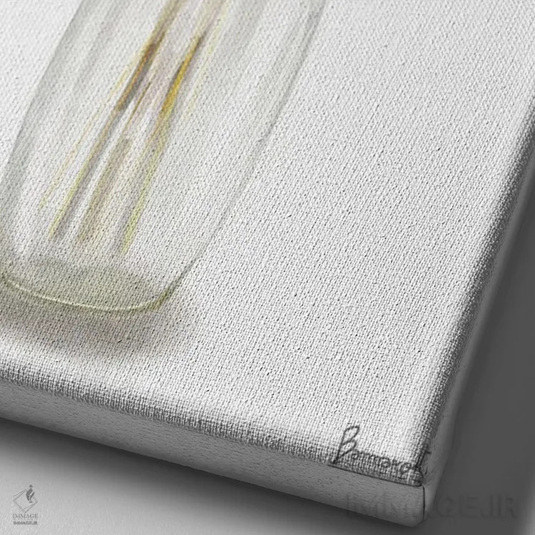 تابلو گل زرد خشکشده ۳ اثر باناروت - نمای نزدیک بافت بوم