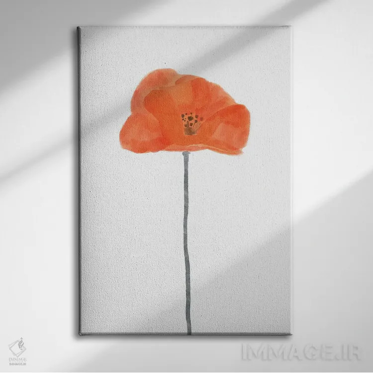 تابلو شقایق سرخ تنها ۲ اثر باناروت - نمای روبهرو روی دیوار