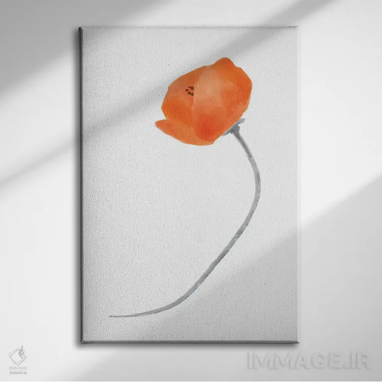 تابلو شقایق سرخ تنها ۳ اثر باناروت - نمای روبهرو روی دیوار