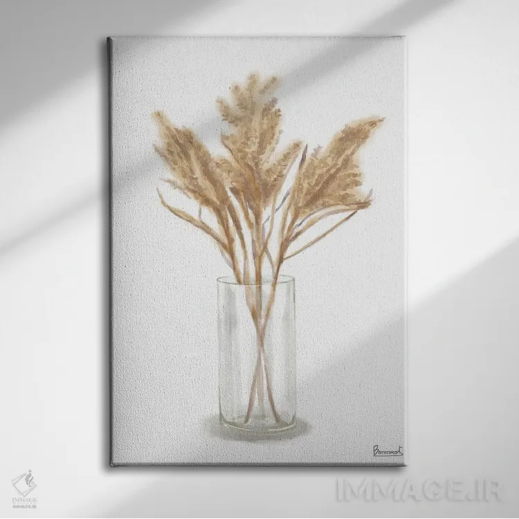 تابلو گل خشک ۴ اثر باناروت - نمای روبهرو روی دیوار