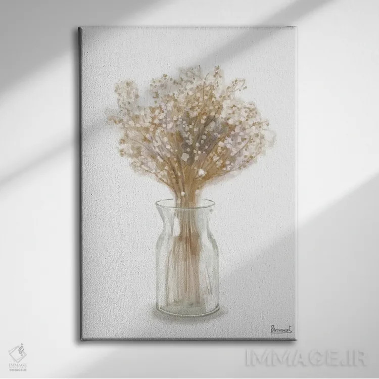 تابلو گل خشک ۲ اثر باناروت - نمای روبهرو روی دیوار
