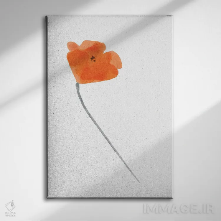 تابلو شقایق سرخ تنها ۴ اثر باناروت - نمای روبهرو روی دیوار