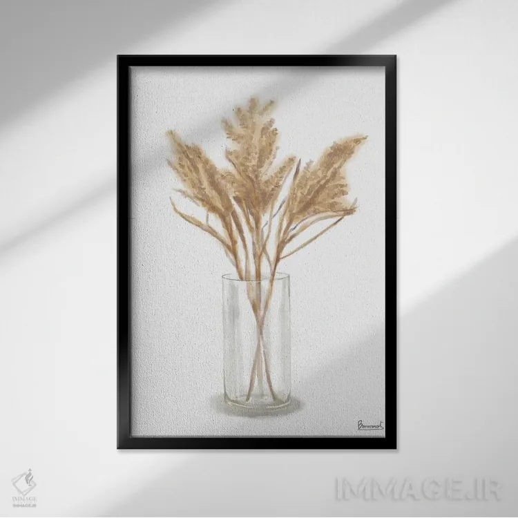 تابلو گل خشک ۴ اثر باناروت - نمای قابدار مشکی