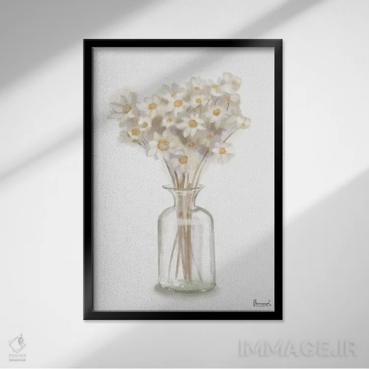 تابلو گل خشک ۱ اثر باناروت - نمای قابدار مشکی