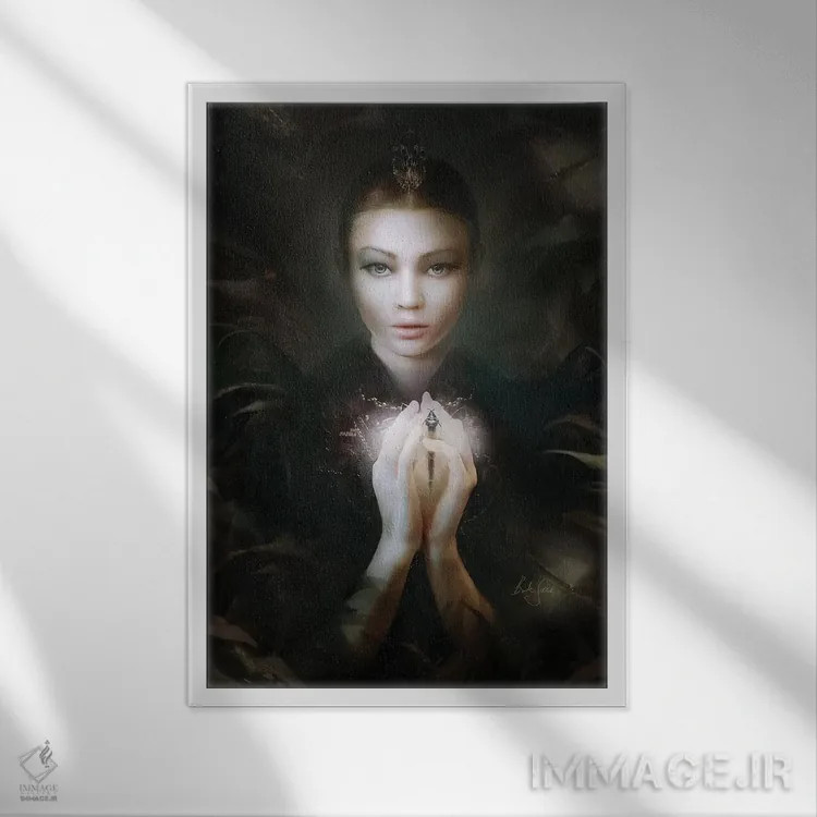 تابلو دروسرا (گیاه گوشتخوار) اثر بنت شلیک - نمای قابدار سفید