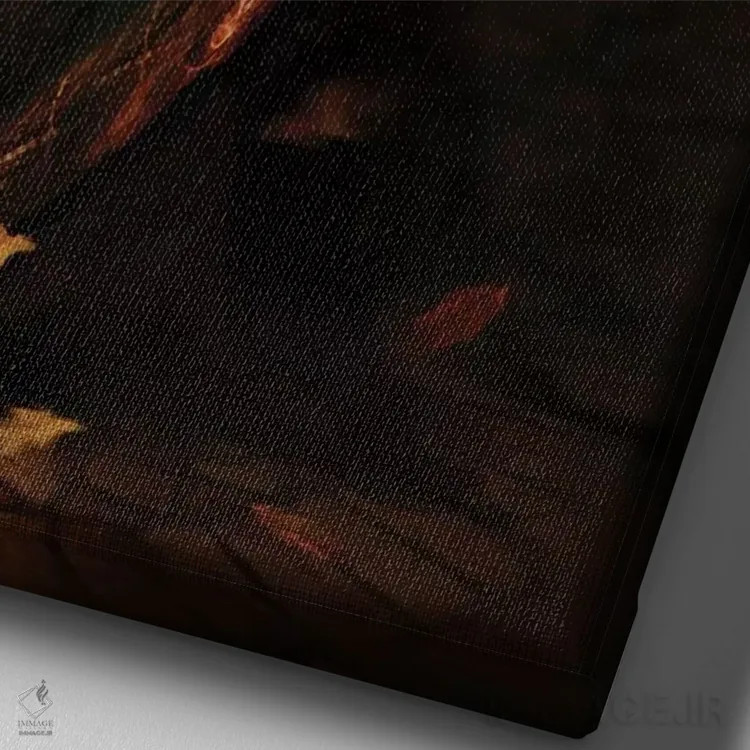 تابلو طلا اثر بنت شلیک - نمای نزدیک بافت بوم