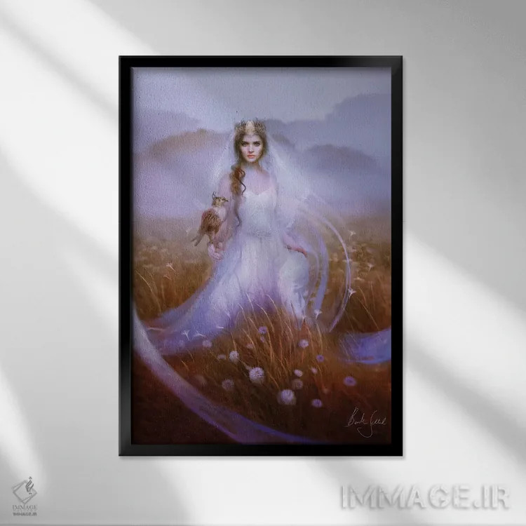 تابلو گوینِوِر (نام خاص) اثر بنت شلیک - نمای قابدار مشکی