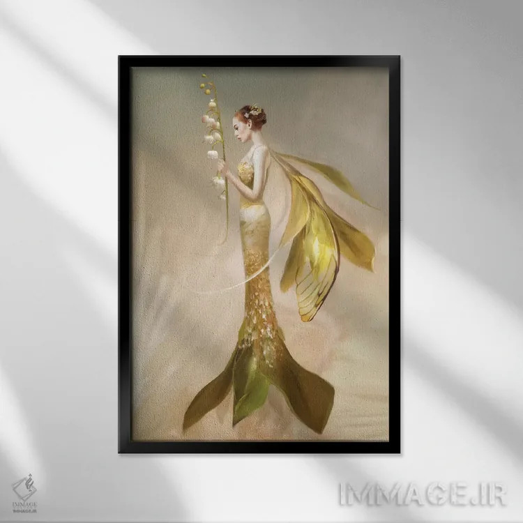 تابلو سوسن دره (گل موگه) اثر بنت شلیک - نمای قابدار مشکی