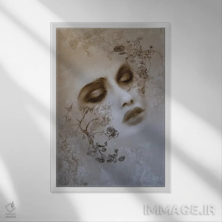 تابلو جوهر اثر بنت شلیک - نمای قابدار سفید