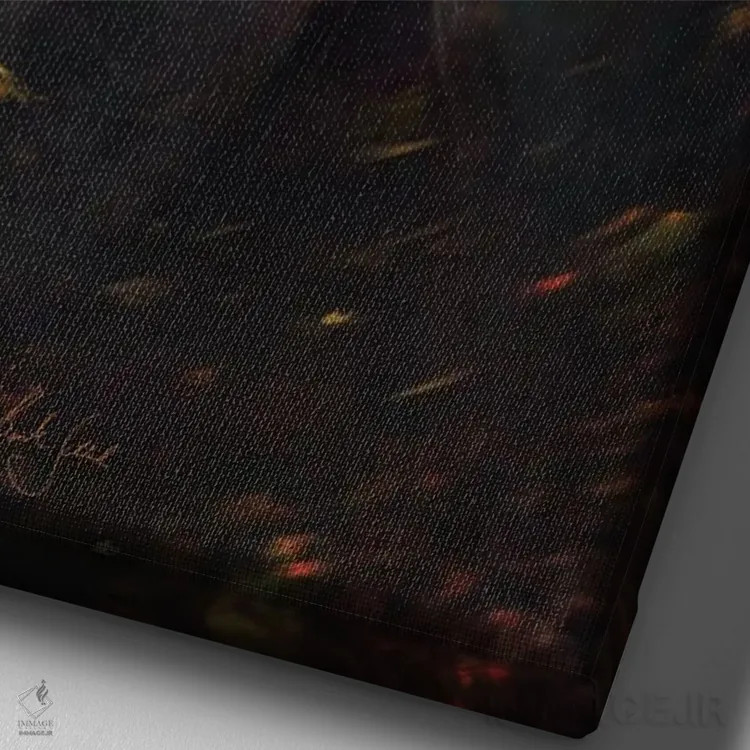 تابلو جنگجوی ققنوس اثر بنت شلیک - نمای نزدیک بافت بوم