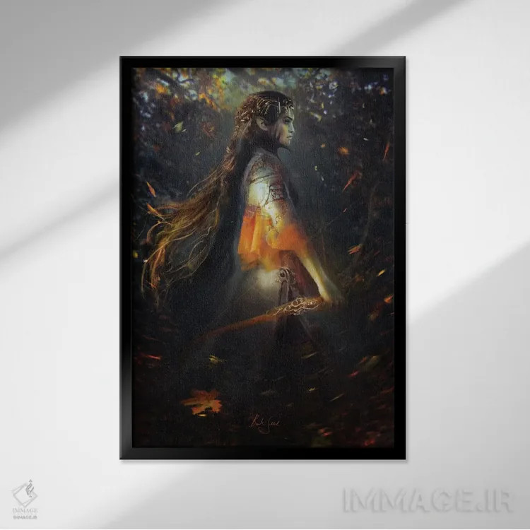 تابلو جنگجوی ققنوس اثر بنت شلیک - نمای قابدار مشکی