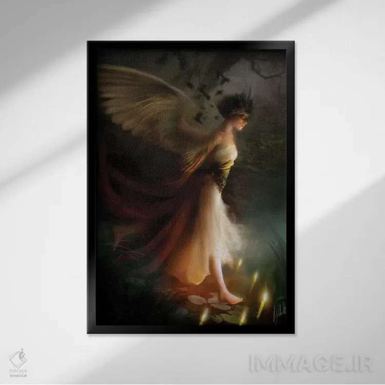 تابلو راهرونده در خواب (خوابگرد) اثر بنت شلیک - نمای قابدار مشکی