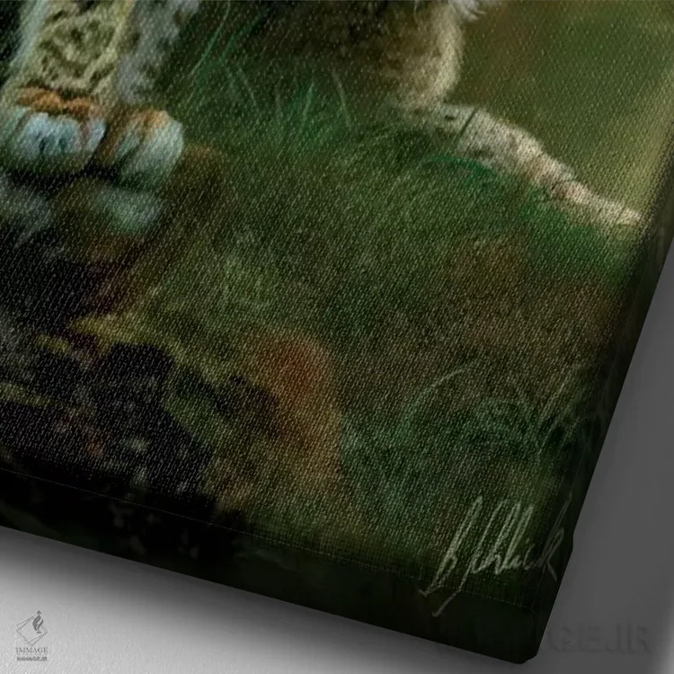 تابلو دو سیاهگوش اثر بنت شلیک - نمای نزدیک بافت بوم