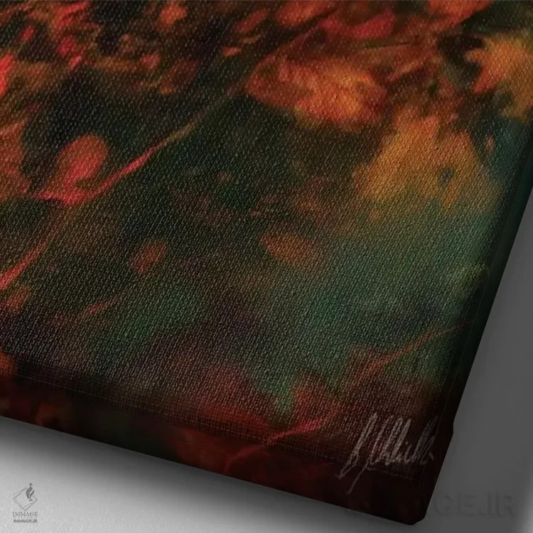 تابلو نارنگی اثر بنت شلیک - نمای نزدیک بافت بوم