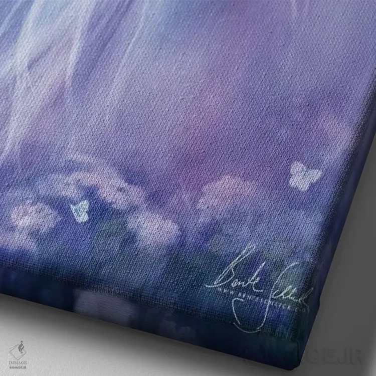 تابلو ماه اسب تکشاخ اثر بنت شلیک - نمای نزدیک بافت بوم