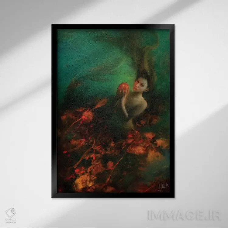 تابلو نارنگی اثر بنت شلیک - نمای قابدار مشکی