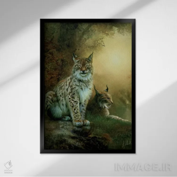 تابلو دو سیاهگوش اثر بنت شلیک - نمای قابدار مشکی