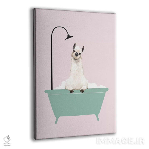 تابلو لاما در حال لذت بردن از حمام کف اثر بگ نوز ورک (استودیو) - نمای پرسپکتیو محصول