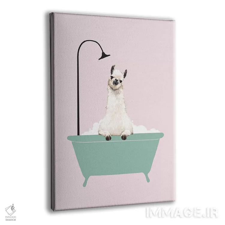 تابلو لاما در حال لذت بردن از حمام کف اثر بگ نوز ورک (استودیو) - نمای پرسپکتیو محصول