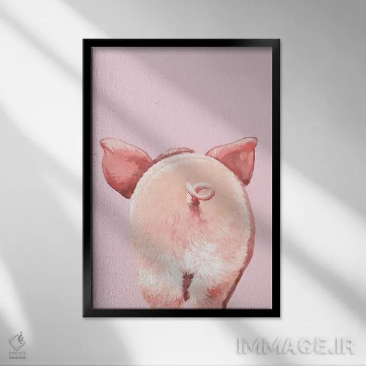 تابلو پشت خوک اثر بگ نوز ورک (استودیو) - نمای قابدار مشکی