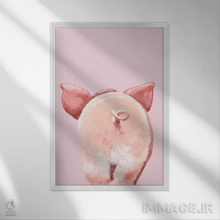 تابلو پشت خوک اثر بگ نوز ورک (استودیو) - نمای قابدار سفید