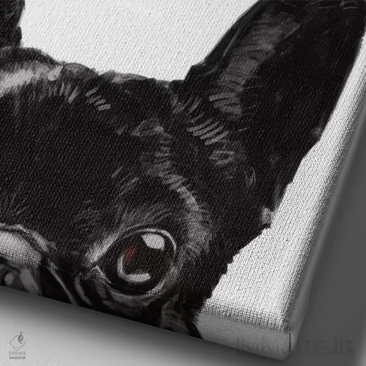 تابلو بولداگی که سرک میکشد اثر بگ نوز ورک (استودیو) - نمای نزدیک بافت بوم