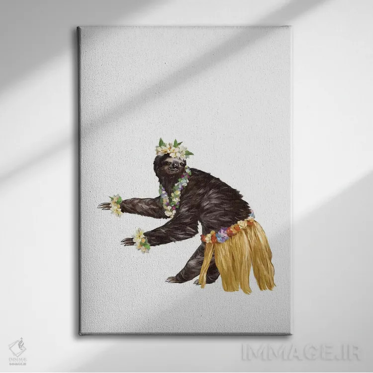 تابلو تنبل رقصندهٔ هاوایی اثر بگ نوز ورک (استودیو) - نمای روبهرو روی دیوار