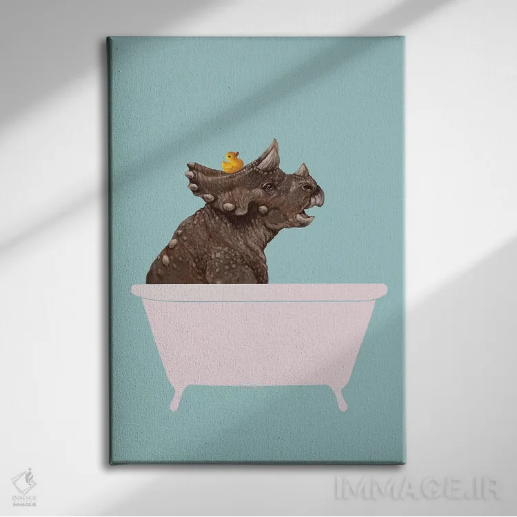 تابلو تریسراتوپس در وان حمام اثر بگ نوز ورک (استودیو) - نمای روبهرو روی دیوار