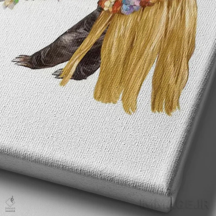 تابلو تنبل رقصندهٔ هاوایی اثر بگ نوز ورک (استودیو) - نمای نزدیک بافت بوم