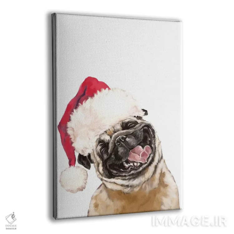 تابلو پاگ خندان کریسمسی اثر بگ نوز ورک (استودیو) - نمای پرسپکتیو محصول