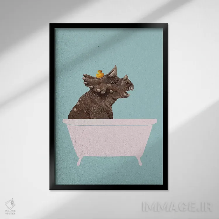 تابلو تریسراتوپس در وان حمام اثر بگ نوز ورک (استودیو) - نمای قابدار مشکی