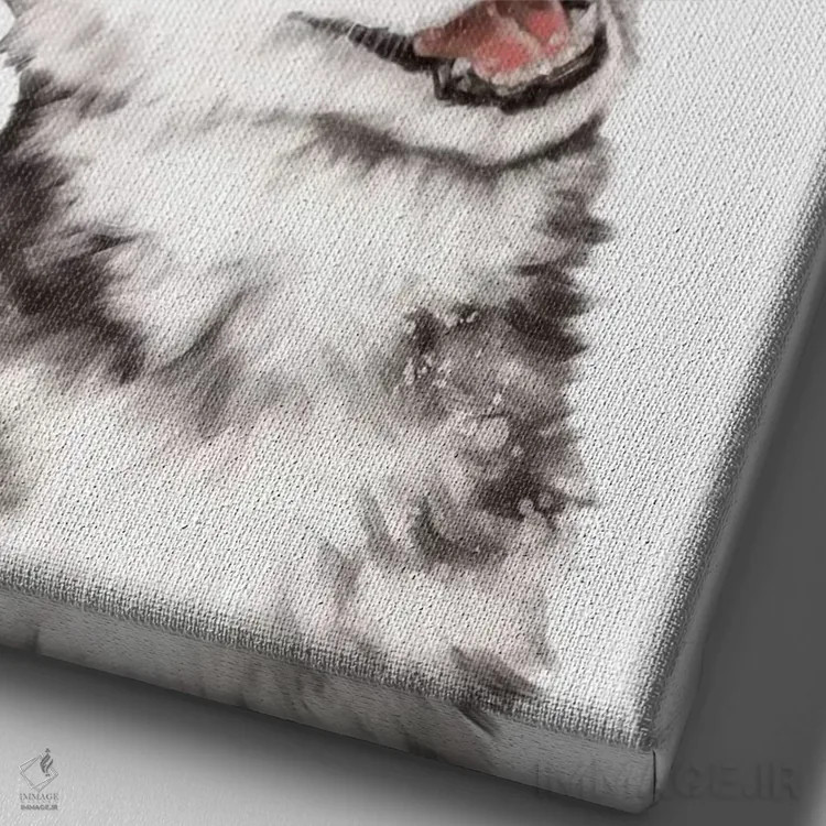 تابلو توله هاسکی اثر بگ نوز ورک (استودیو) - نمای نزدیک بافت بوم