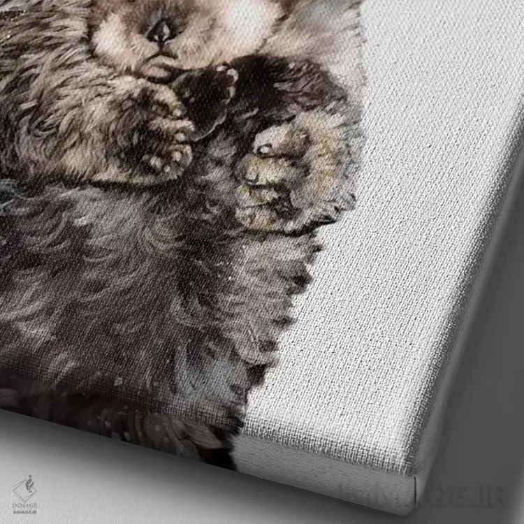 تابلو سمور کریسمسی، مادر و فرزند اثر بگ نوز ورک (استودیو) - نمای نزدیک بافت بوم