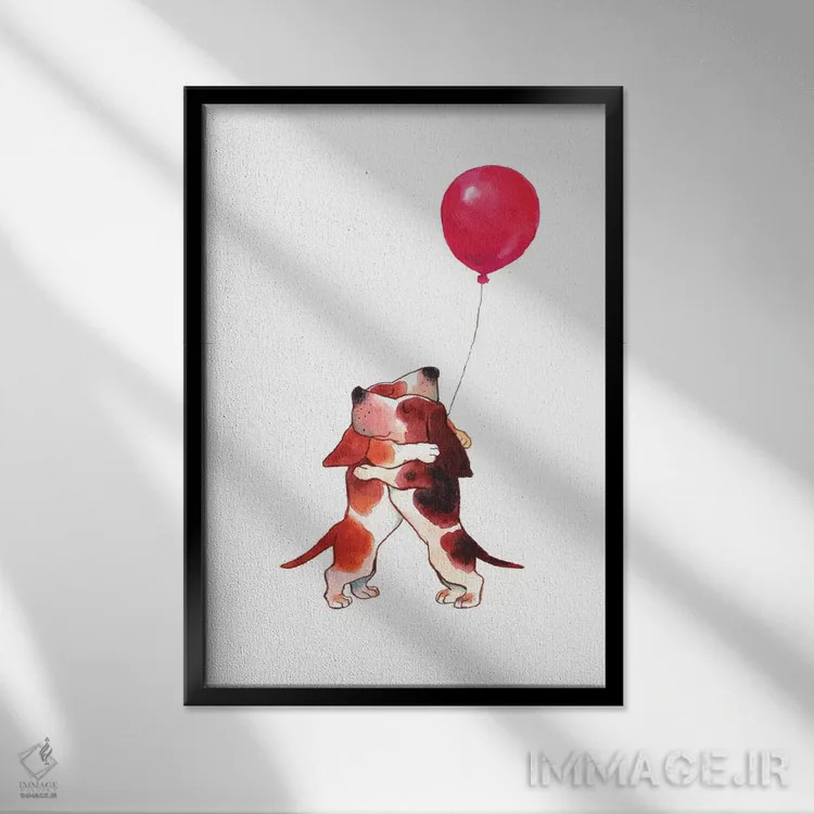 تابلو تولهسگ بغلکردنی اثر بگ نوز ورک (استودیو) - نمای قابدار مشکی