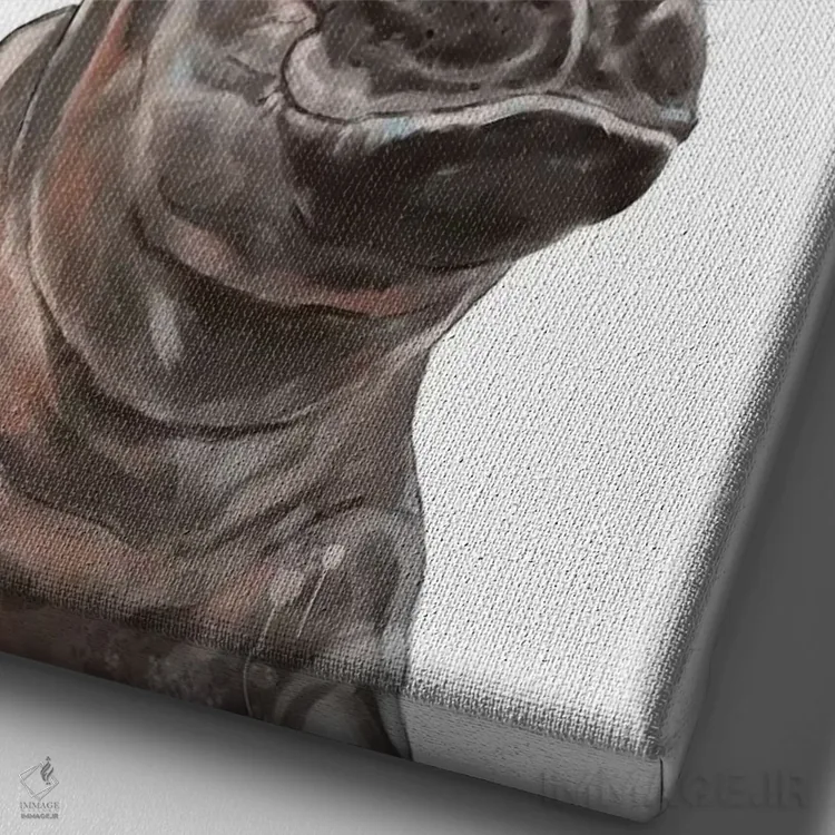 تابلو بچه اسب آبی کریسمسی اثر بگ نوز ورک (استودیو) - نمای نزدیک بافت بوم