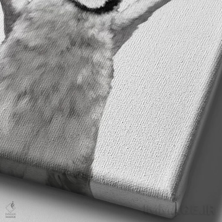 تابلو بچه پنگوئن کریسمسی با شاخ گوزن اثر بگ نوز ورک (استودیو) - نمای نزدیک بافت بوم