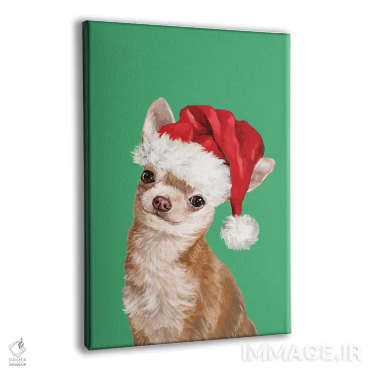 تابلو چیواوا کریسمسی اثر بگ نوز ورک (استودیو) - نمای پرسپکتیو محصول